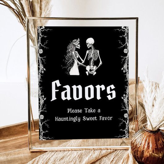 黒ゴシック様式ハロウィーンのスケルトンがサインを引き立てる ポスター