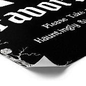 黒ゴシック様式ハロウィーンのスケルトンがサインを引き立てる ポスター (角)