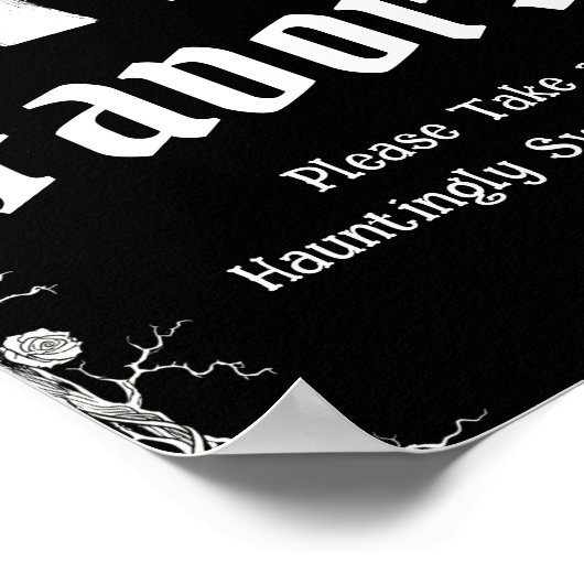 黒ゴシック様式ハロウィーンのスケルトンがサインを引き立てる ポスター (角)