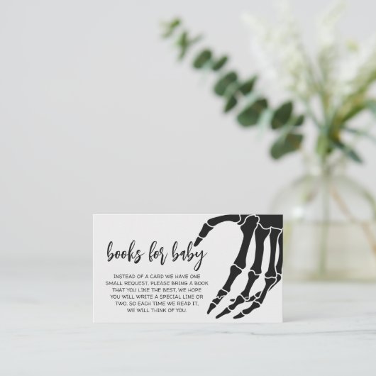 黒ゴシック風の赤ちゃんシャワーベビー エンクロージャーカード (スタンド正面)