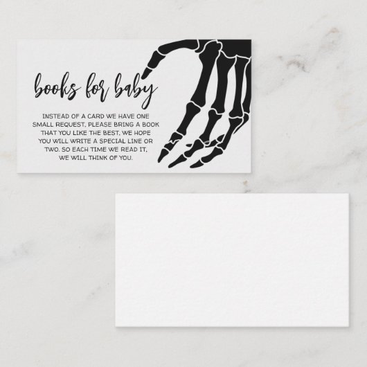 黒ゴシック風の赤ちゃんシャワーベビー エンクロージャーカード (正面/裏面)