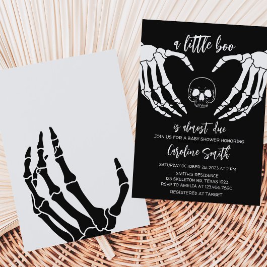 黒ゴシック風の赤ちゃんシャワー 招待状