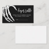 黒ゴシック風ベビーシャワーおむつラッフル エンクロージャーカード (正面/裏面)