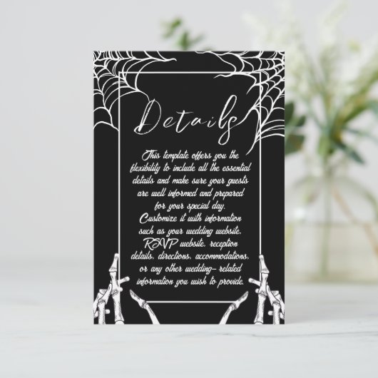 黒ゴシック骨格ハロウェディング詳細 エンクロージャーカード (スタンド正面)