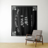 黒ゴシッパーソナライズされたク結婚の写真の背景 タペストリー (インサイチュ)