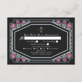 黒ゴシッビクトリアンクバラソーンズウェディングRSVP エンクロージャーカード (正面)