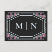 黒ゴシッビクトリアンクバラソーンズウェディングRSVP エンクロージャーカード (裏面)