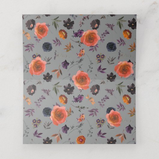 黒ゴシッ華美クの花模様モノグラム プレイスカード (内部開封)