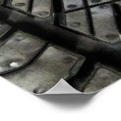 黒ゴムタイヤ糸のテクスチャーデザイン ポスター (角)