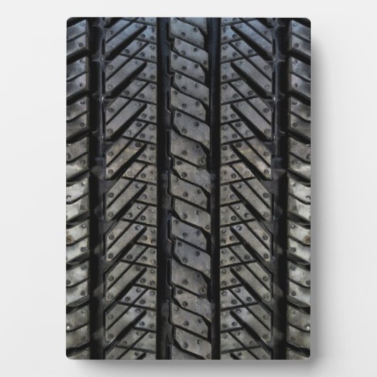 黒ゴムタイヤ糸組デザイン フォトプラーク (正面)