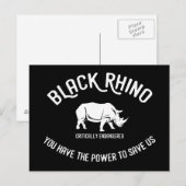 黒サイの動物保護はがき ポストカード (正面/裏面)