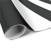 黒サイケデリックと白の渦巻き ラッピングペーパー (ロールコーナー)