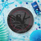 黒サテンシルエットバチュラーパーティ ペーパープレート (パーティー)