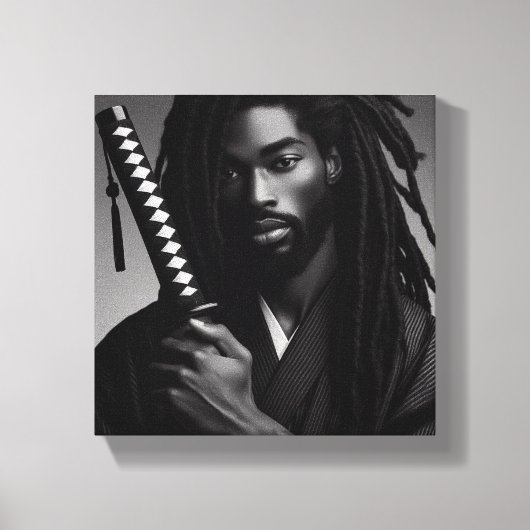 黒サムライ キャンバスプリント (正面)