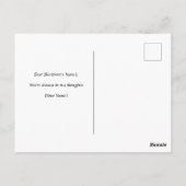 黒シベリア猫の窓の水カラーフローラ ポストカード (裏面)