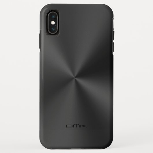 黒シャイニーフェイクステンレス鋼 Case-Mate iPhoneケース (裏面)