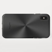 黒シャイニーフェイクステンレス鋼 Case-Mate iPhoneケース (裏面(横))