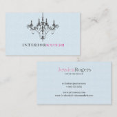 黒シャンデリア青い背景のインテリアデザイン 名刺 (正面/裏面)