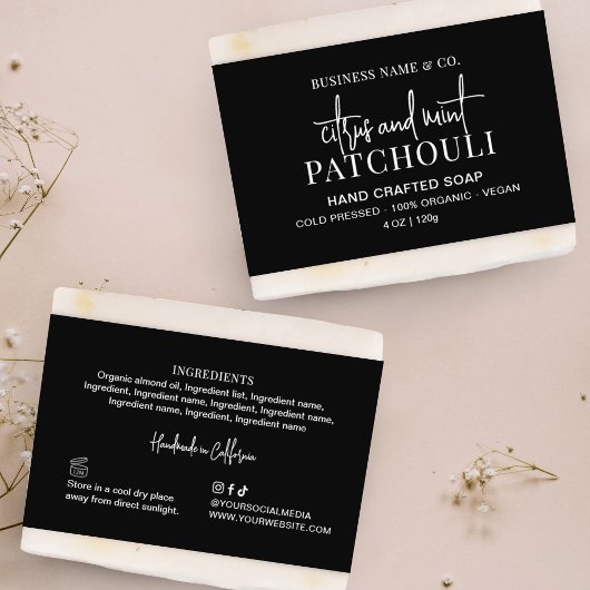 黒シャンプーモダンバーまたはソープベリーバンドラベル