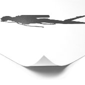 黒シルエットスキューバダイバー フォトプリント (角)