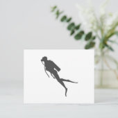 黒シルエットスキューバダイバー ポストカード (スタンド正面)