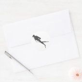 黒シルエットスキューバダイバー ラウンドシール (封筒)