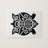 黒シルエットスナッパーカメ ジグソーパズル (横)