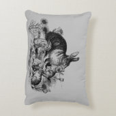 黒シルエットラビットファミリーアクセントピロー アクセントクッション (裏面(縦))