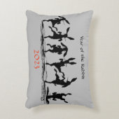 黒シルエットラビットファミリーアクセントピロー アクセントクッション (正面(垂直))