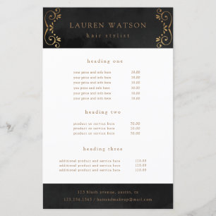 黒シルクの金ゴールドが華やかなサービスと価格フライヤー