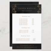 黒シルクの金ゴールドが華やかなサービスと価格フライヤー (正面/裏面)