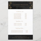 黒シルクの金ゴールドが華やかなサービスと価格フライヤー (正面)