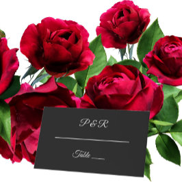 黒シンプルいスタイル化スクリプ結婚ト プレイスカード