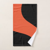 黒シンプルとオレンジの波 バスタオルセット (ハンドタオル)