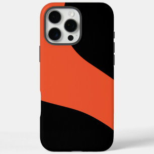 黒シンプルとオレンジの波 iPhone 16 PRO MAXケース