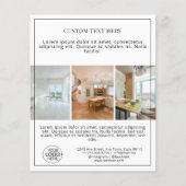 黒シンプルと白のロゴを追加フォトコラージュ チラシ (正面)