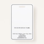 黒シンプルと白のロゴ写真の識別 バッジ (裏面)