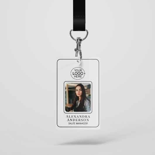 黒シンプルと白のロゴ写真の識別 バッジ