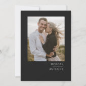 黒シンプルと白の写真日付の保存 セーブザデート (裏面)