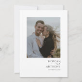 黒シンプルと白の写真日付の保存 セーブザデート (裏面)