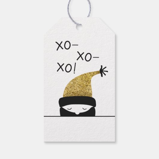 黒シンプルと金ゴールドのxoxo冬キャップとの間 ギフトタグ (裏面)
