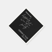 黒シンプルに白いパーティーの後ずっと幸せに スタンダードカクテルナプキン (角)