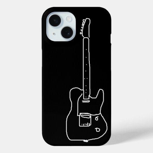 黒シンプルのギター Case-Mate iPhoneケース (裏面)