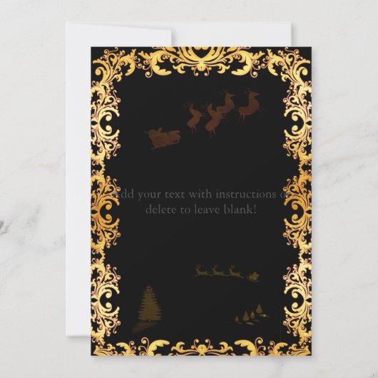 黒シンプルのクリエレガントスマスパーティの招待状 招待状 (裏面)