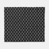 黒シンプルのパーソナライズされた繰り返し名 フリースブランケット (正面(横))