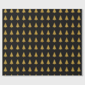 黒シンプルの上の幾何学的なゴールデンパイン ラッピングペーパー (フラット)