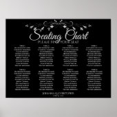 黒シンプルの座席表に表結婚灰色8枚 ポスター (正面)