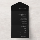 黒シンプルエレガント色 オールインワン招待状 (内側)
