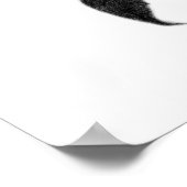 黒シンプルエレガント黒鉛鉛筆の白いバラ ポスター (角)