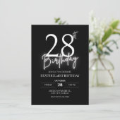 黒シンプルカジュアル歳パーソナライズされた誕生日 招待状 (スタンド正面)